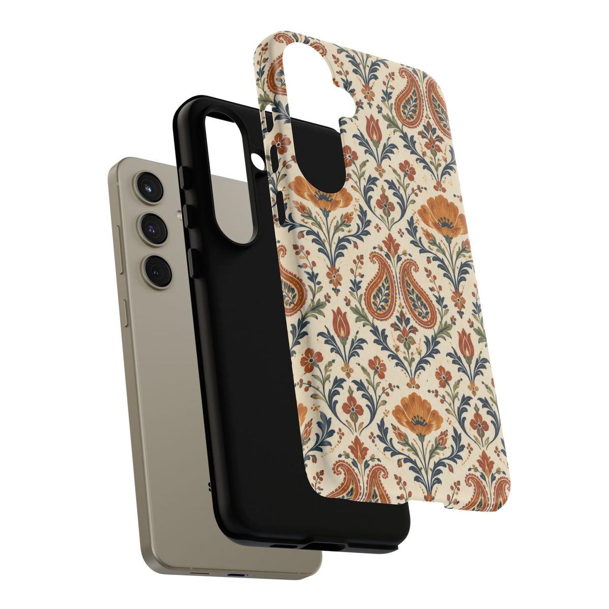 Terracotta Arabesque Samsung Galaxy Tough Case | Terracotta Floral Paisley
