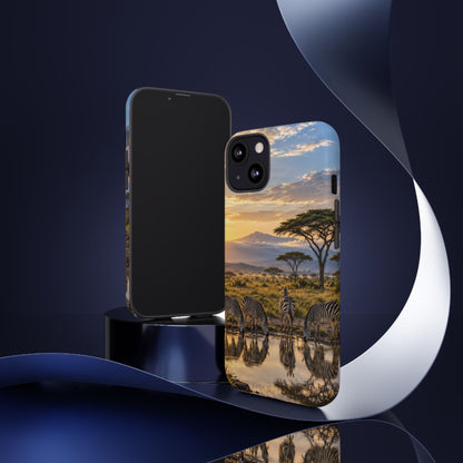 Zebra Water Mirror iPhone Tough Case | zebra safari
