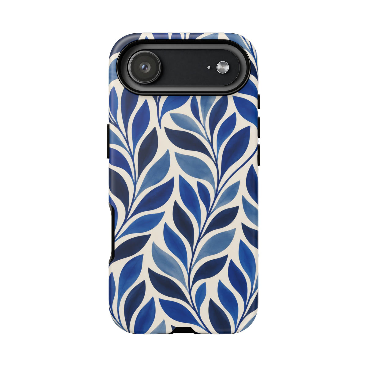 Cobalt Current iPhone Tough Case | Cobalt Blue Leaf Pattern
