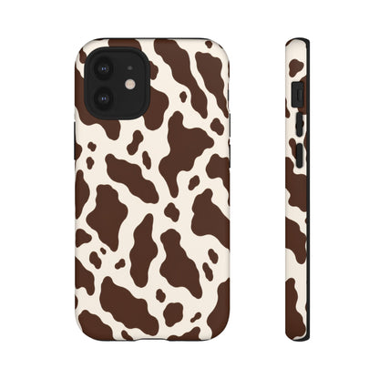 Cocoa Ranch iPhone Tough Case | Brown Cow Print