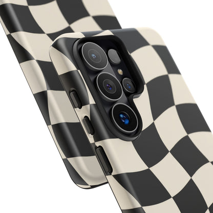 Liquid Check Samsung Galaxy Tough Case | Wavy Checkerboard
