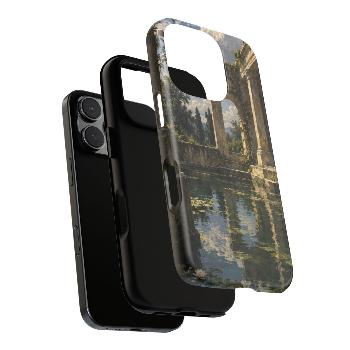 The Flooded Court iPhone Tough Case | Ancient Garden Landscape