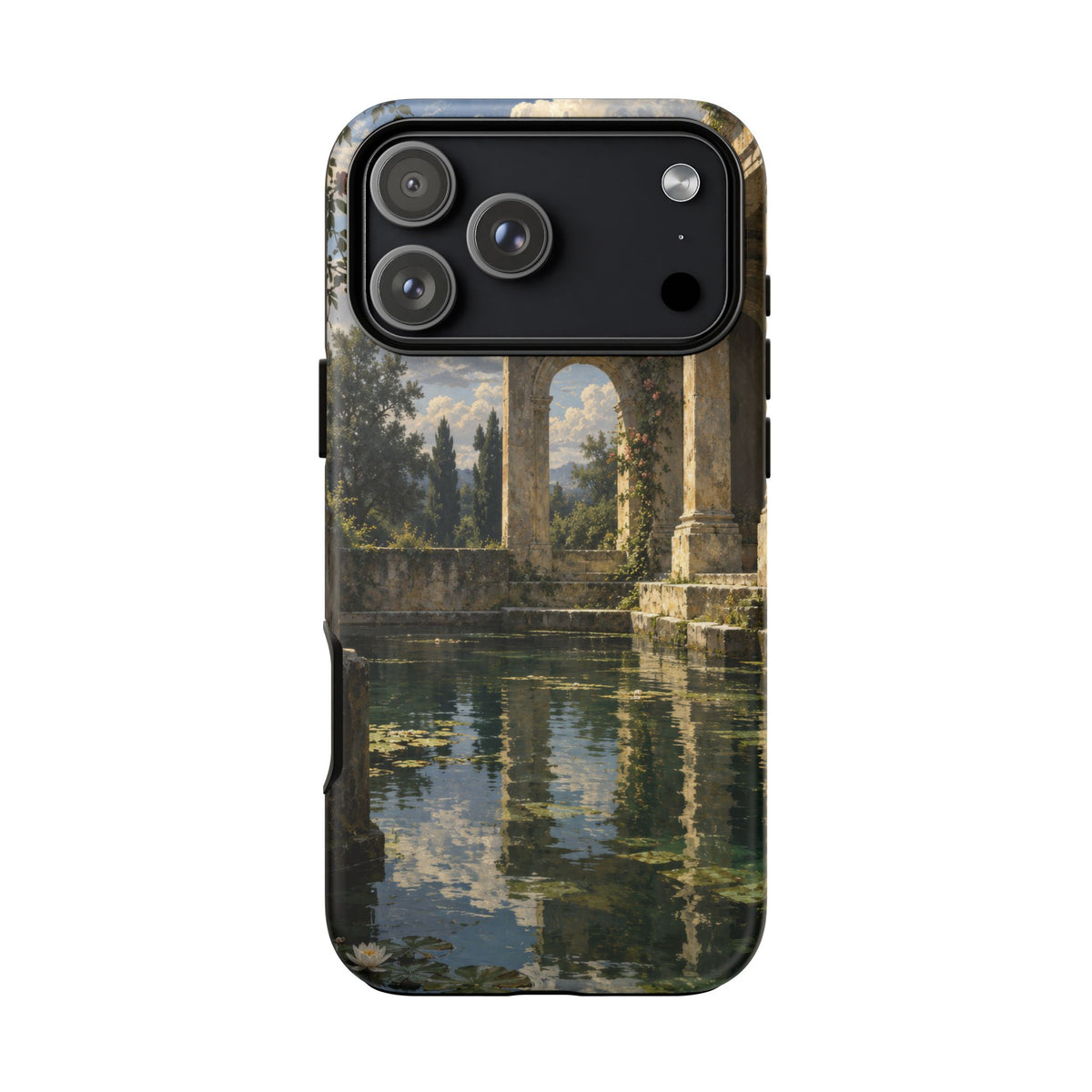 The Flooded Court iPhone Tough Case | Ancient Garden Landscape