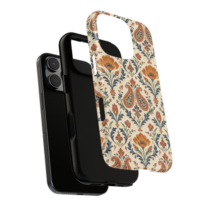 Terracotta Arabesque iPhone Tough Case | Terracotta Floral Paisley