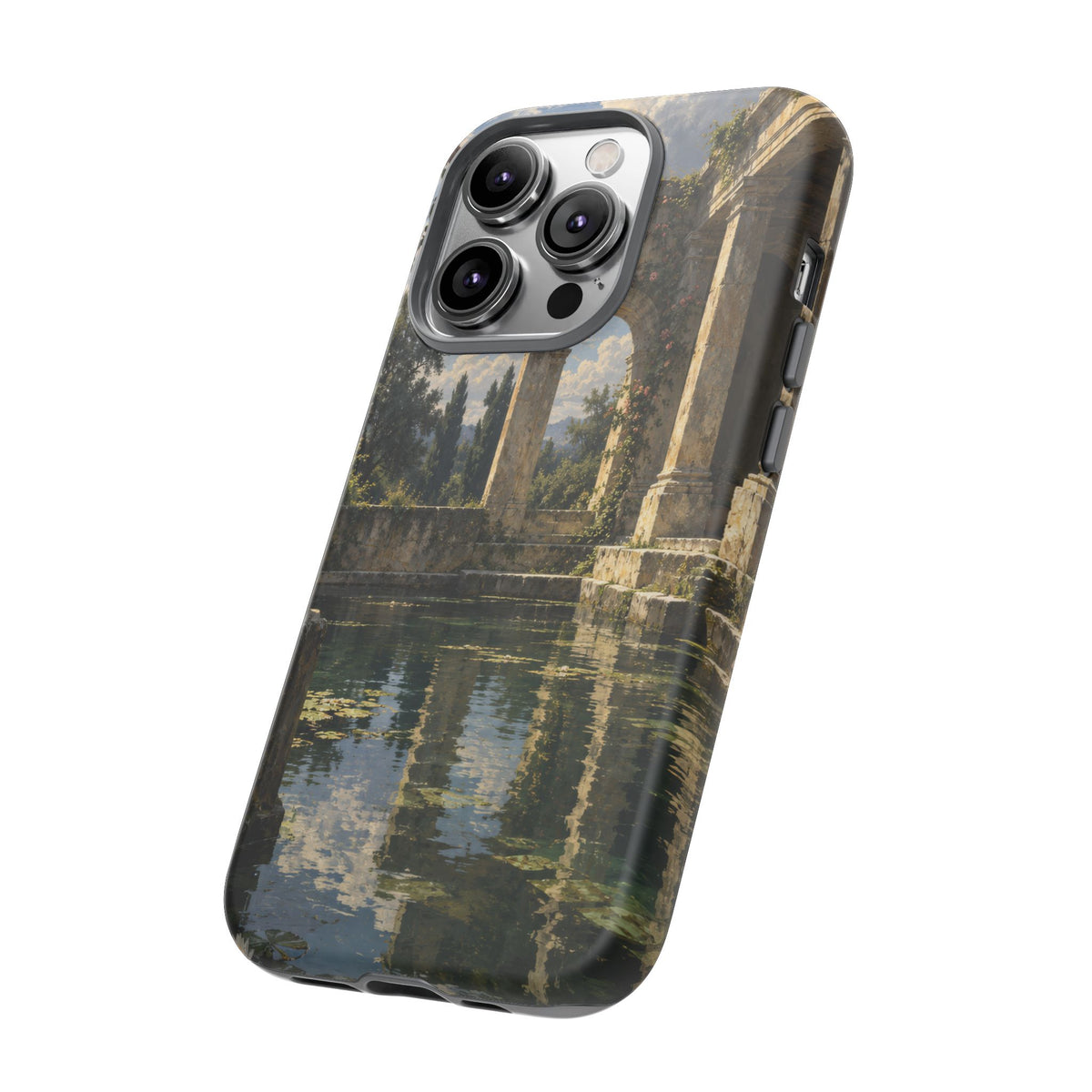 The Flooded Court iPhone Tough Case | Ancient Garden Landscape
