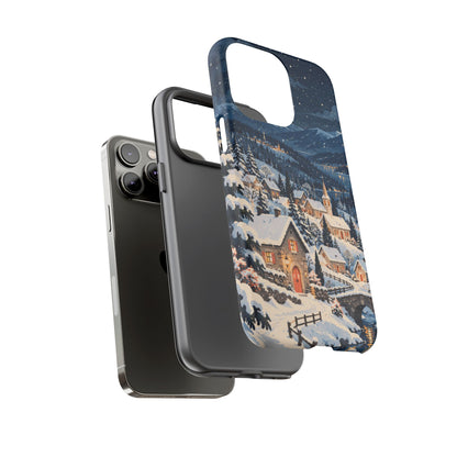 Snowfall on Juniper Lane iPhone Tough Case | christmas village