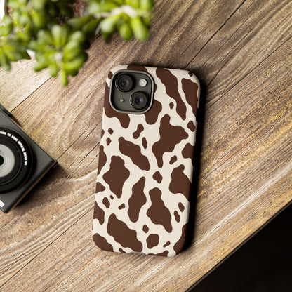 Cocoa Ranch iPhone Tough Case | Brown Cow Print