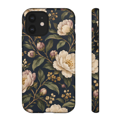 Dark Floral iPhone Tough Case | Midnight Camellia