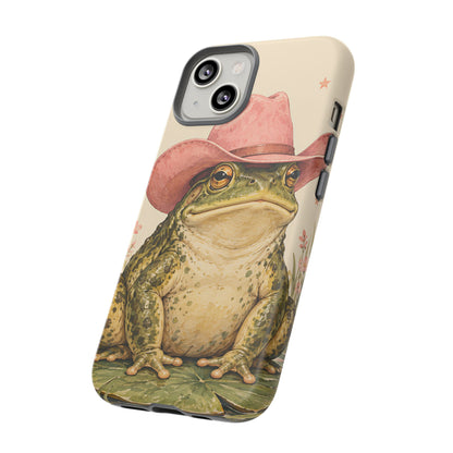 Cowboy Frog iPhone Tough Case | Pink Hat Bullfrog