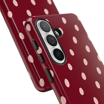 Burgundy Polka Dot Samsung Galaxy Tough Case | Mulberry Confetti
