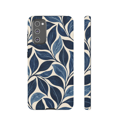 Indigo Folia Samsung Galaxy Tough Case | Indigo & Ivory Leaf Pattern
