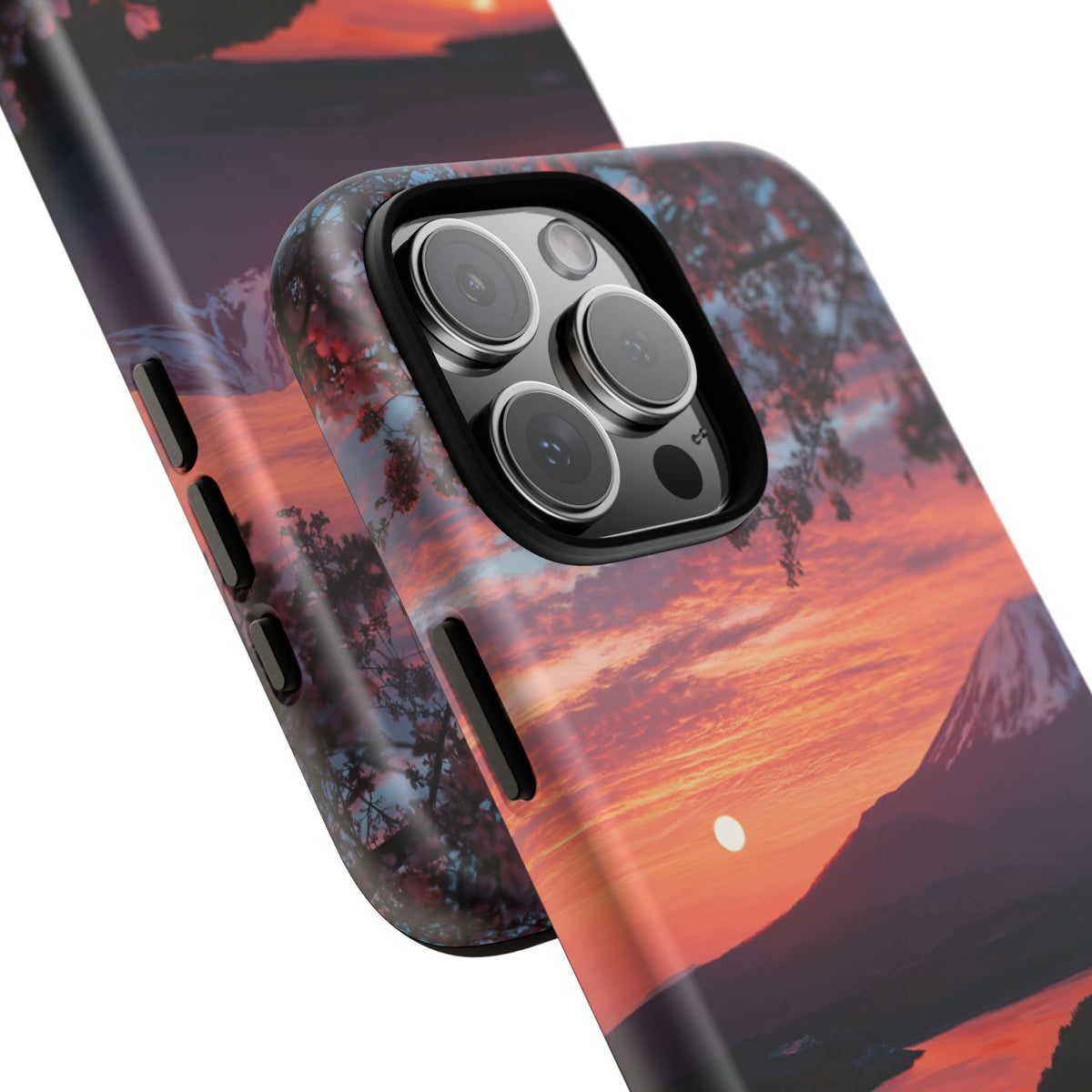 Fuji Moonlit Sakura iPhone Tough Phone Case