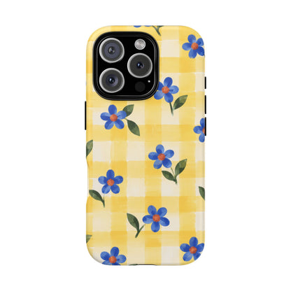 Buttercup Picnic iPhone Tough Case | yellow gingham