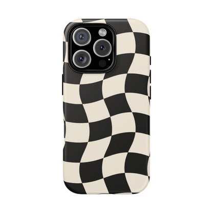 Liquid Check iPhone Tough Case | Wavy Checkerboard