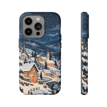 Snowfall on Juniper Lane iPhone Tough Case | christmas village