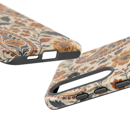 Saffron Heirloom Samsung Galaxy Tough Case | Floral Paisley on Ivory