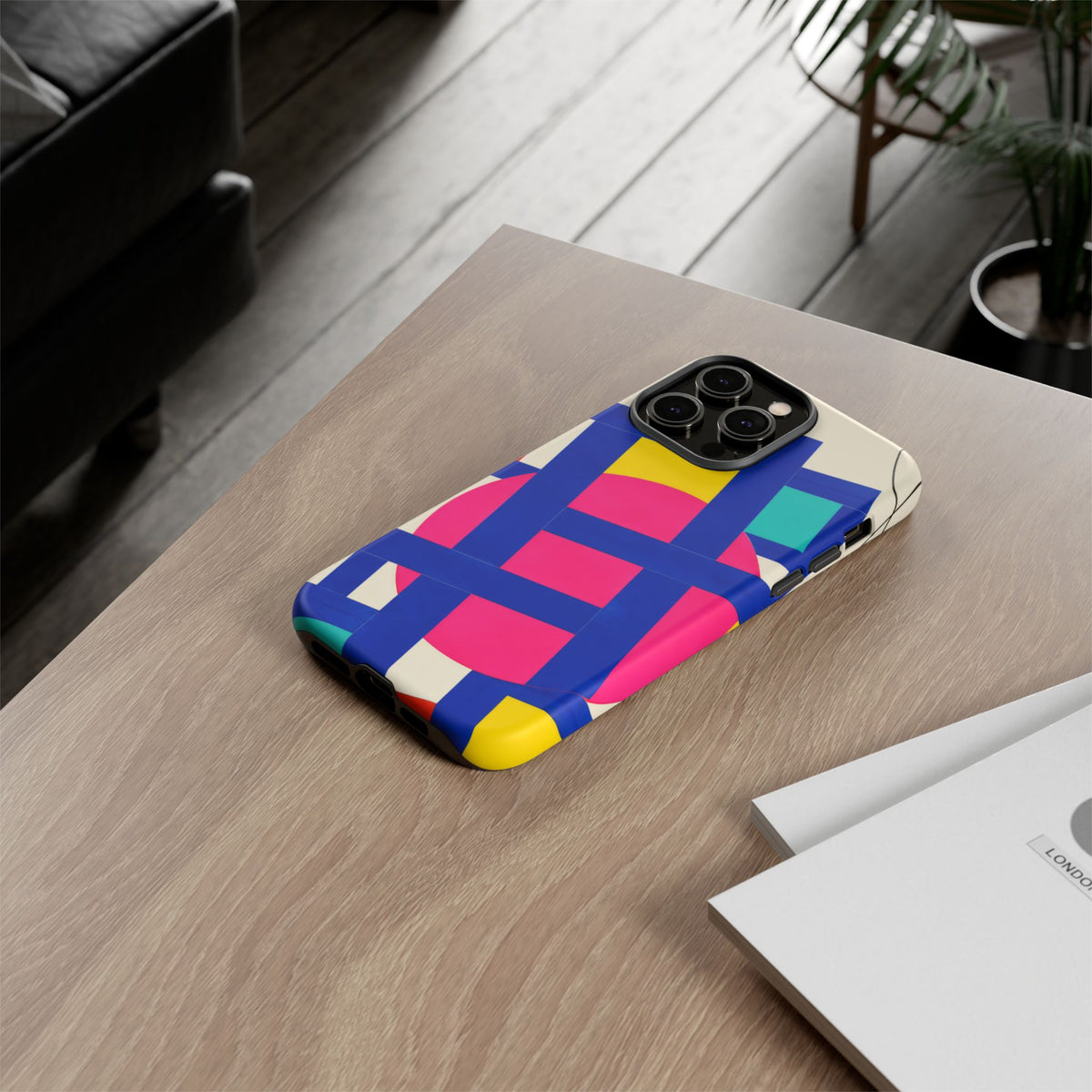 Chromatic Mischief iPhone Tough Case | Geometric Color Block Art