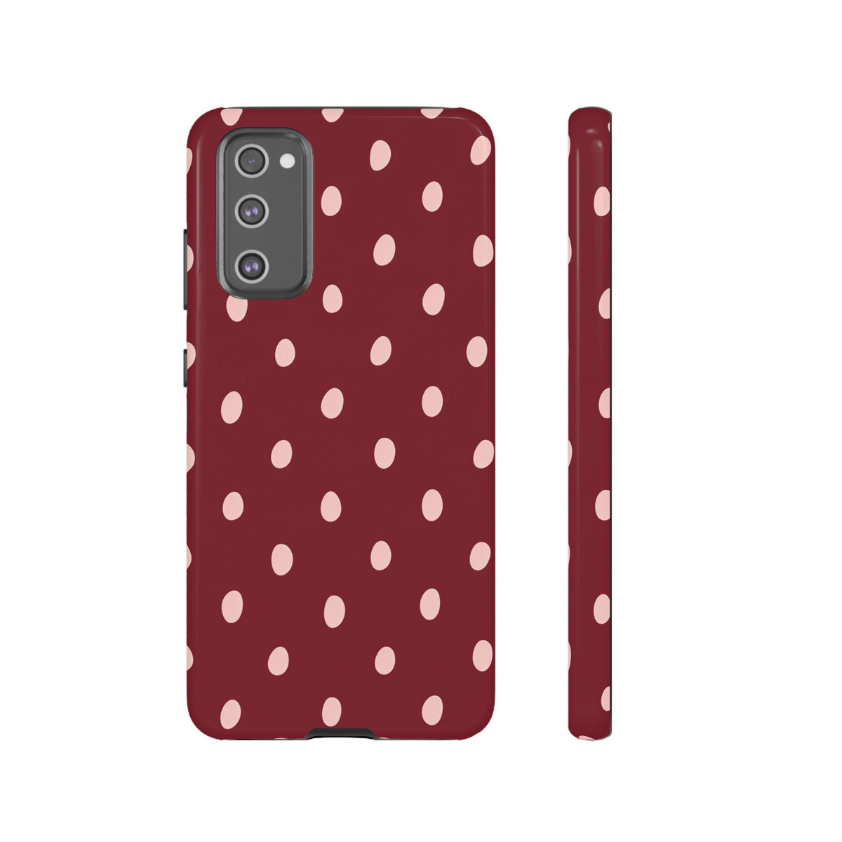 Burgundy Polka Dot Samsung Galaxy Tough Case | Mulberry Confetti