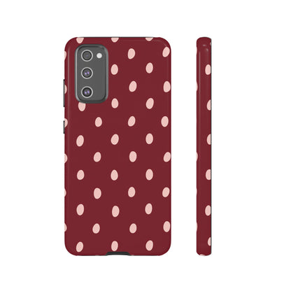 Burgundy Polka Dot Samsung Galaxy Tough Case | Mulberry Confetti