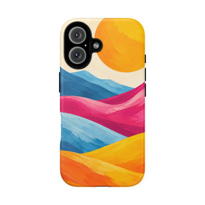 Golden Drift iPhone Tough Case | colorful hills