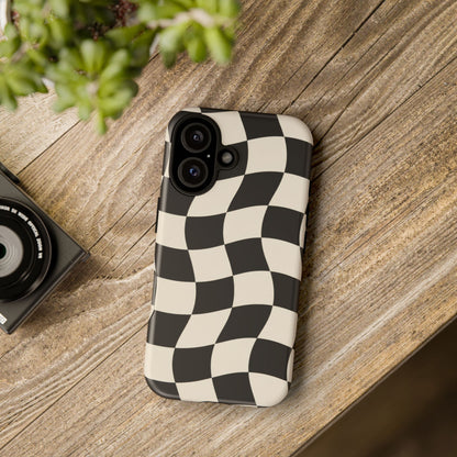Liquid Check iPhone Tough Case | Wavy Checkerboard