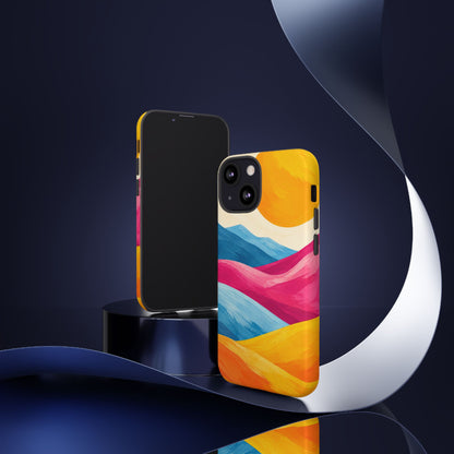 Golden Drift iPhone Tough Case | colorful hills