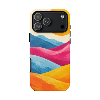 Golden Drift iPhone Tough Case | colorful hills