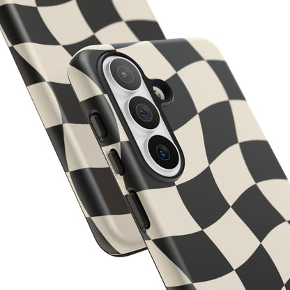 Liquid Check Samsung Galaxy Tough Case | Wavy Checkerboard