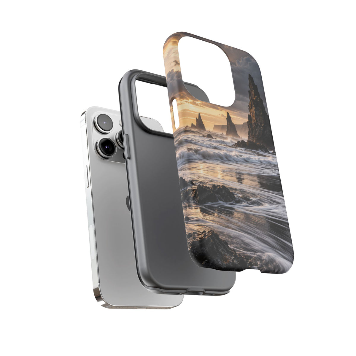 Black Sand and Silver iPhone Tough Case | black sand beach