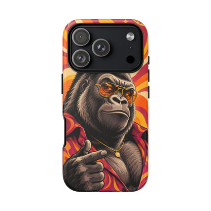 Velvet Groove iPhone Tough Case | Retro Disco Gorilla Art