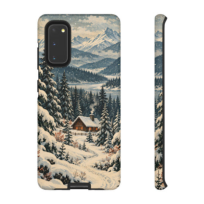Vintage Winter Cabin Tough Phone Case