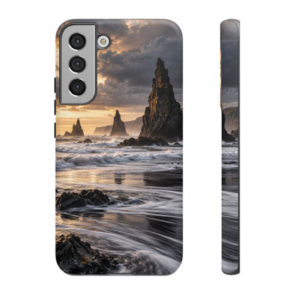 Black Sand and Silver Samsung Galaxy Tough Case | black sand beach
