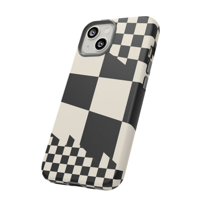 Check Shift iPhone Tough Case | Black & White Checkerboard