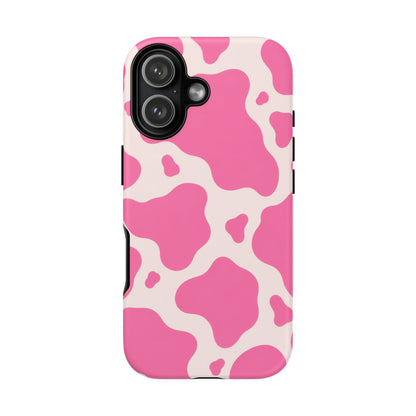 Strawberry Milk iPhone Tough Case | Pink Cow Print
