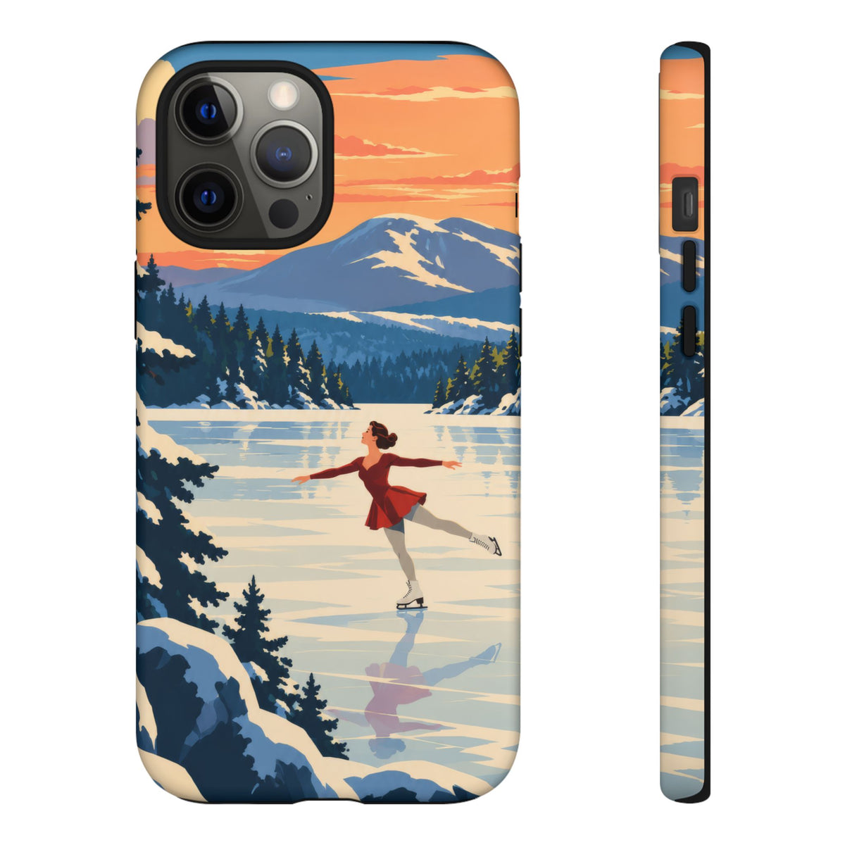 Lake Placid Skater — Winter Glide iPhone Tough Case