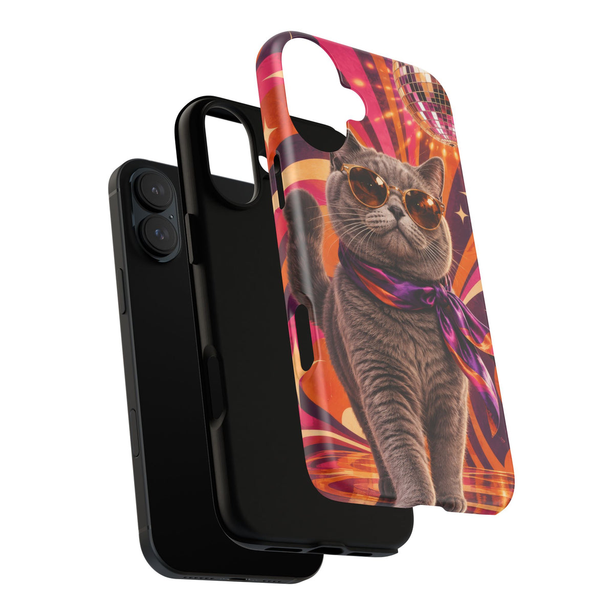 Disco Whiskers iPhone Tough Case | disco cat