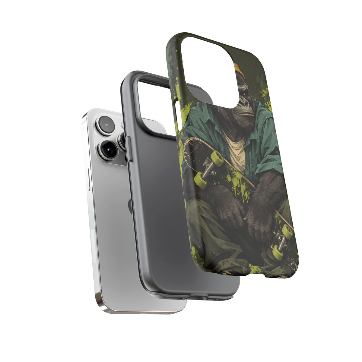Concrete Jungle iPhone Tough Case | Skater Gorilla Illustration