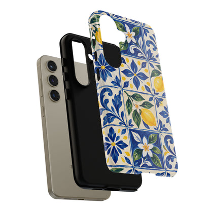 Blue Lemon Tile Samsung Galaxy Tough Case | Azulejo Orchard