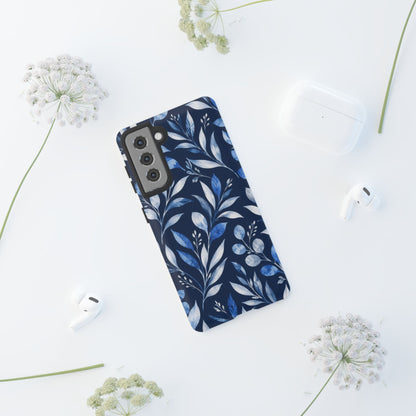 Blue Hour Botanical Samsung Galaxy Tough Case | Blue Botanical Leaf Pattern