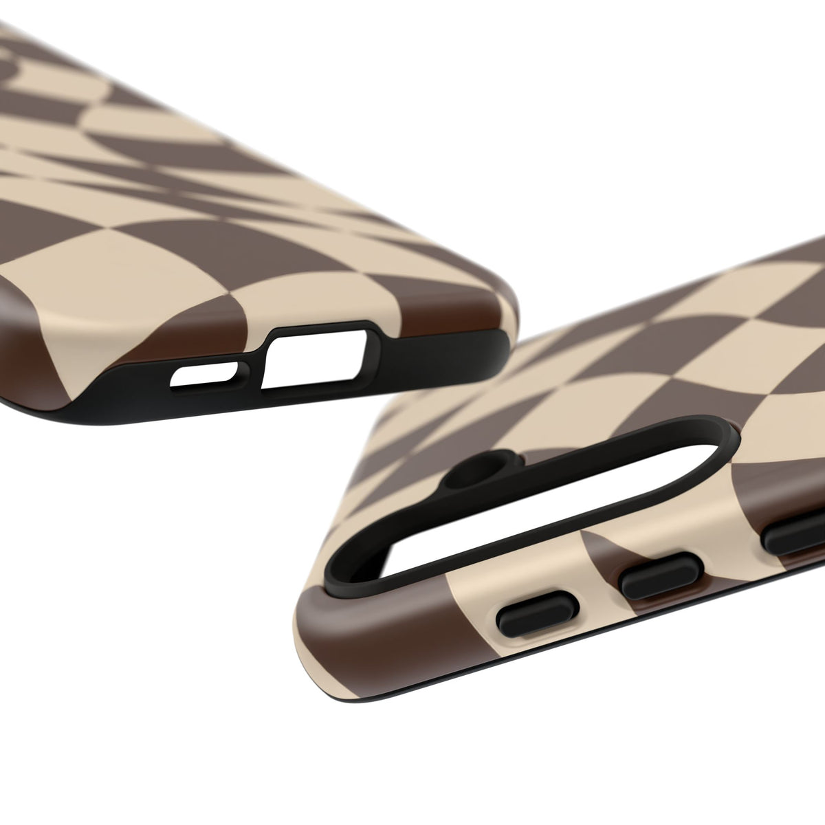 Espresso Wave Samsung Galaxy Tough Case | brown checkerboard