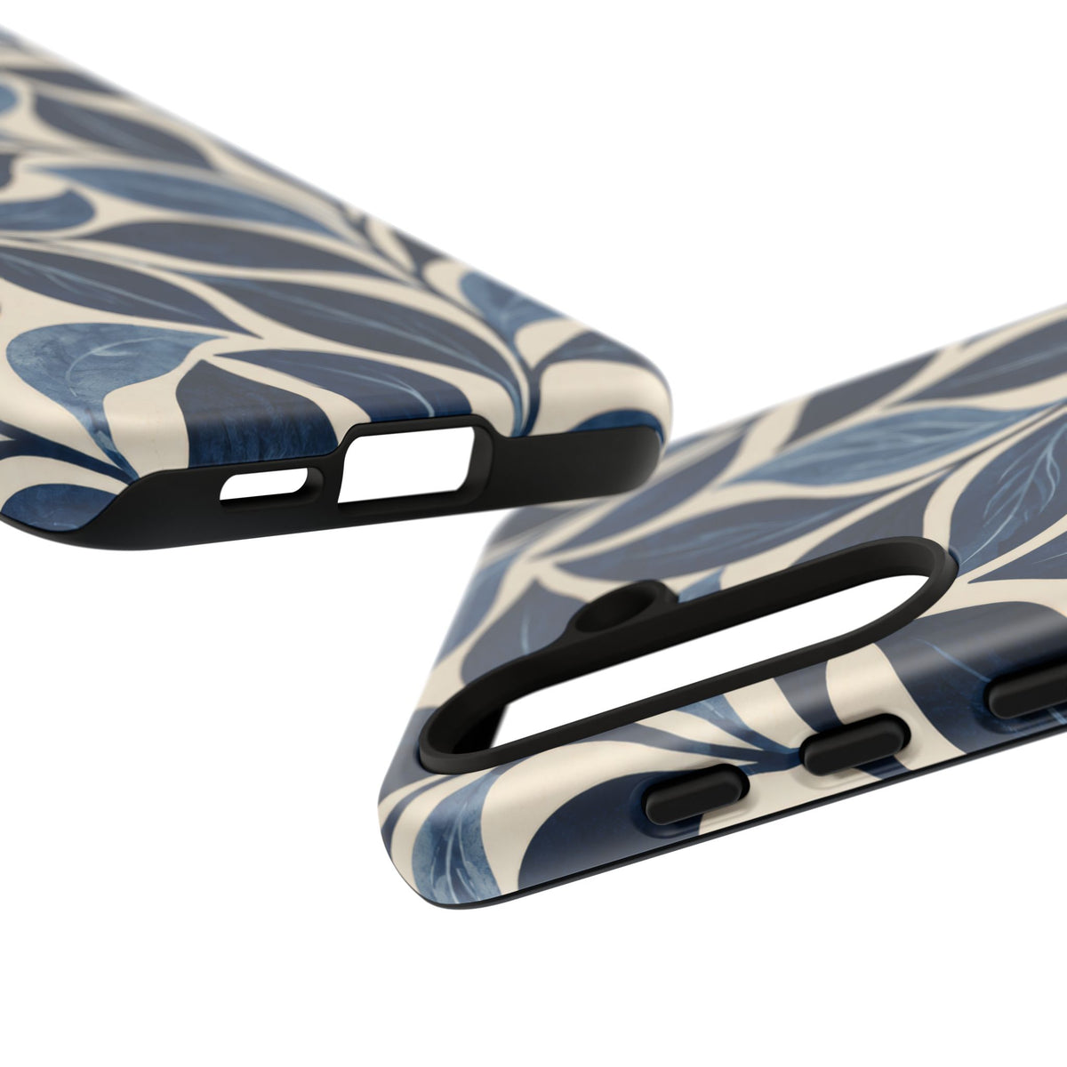 Indigo Folia Samsung Galaxy Tough Case | Indigo & Ivory Leaf Pattern