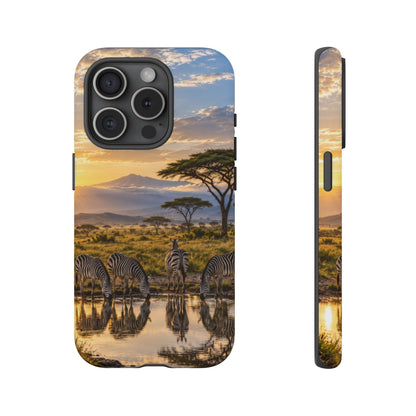 Zebra Water Mirror iPhone Tough Case | zebra safari
