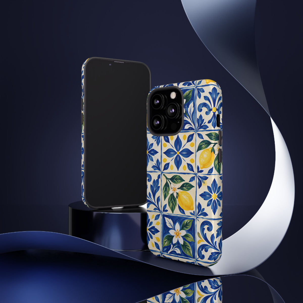 Blue Lemon Tile iPhone Tough Case | Azulejo Orchard