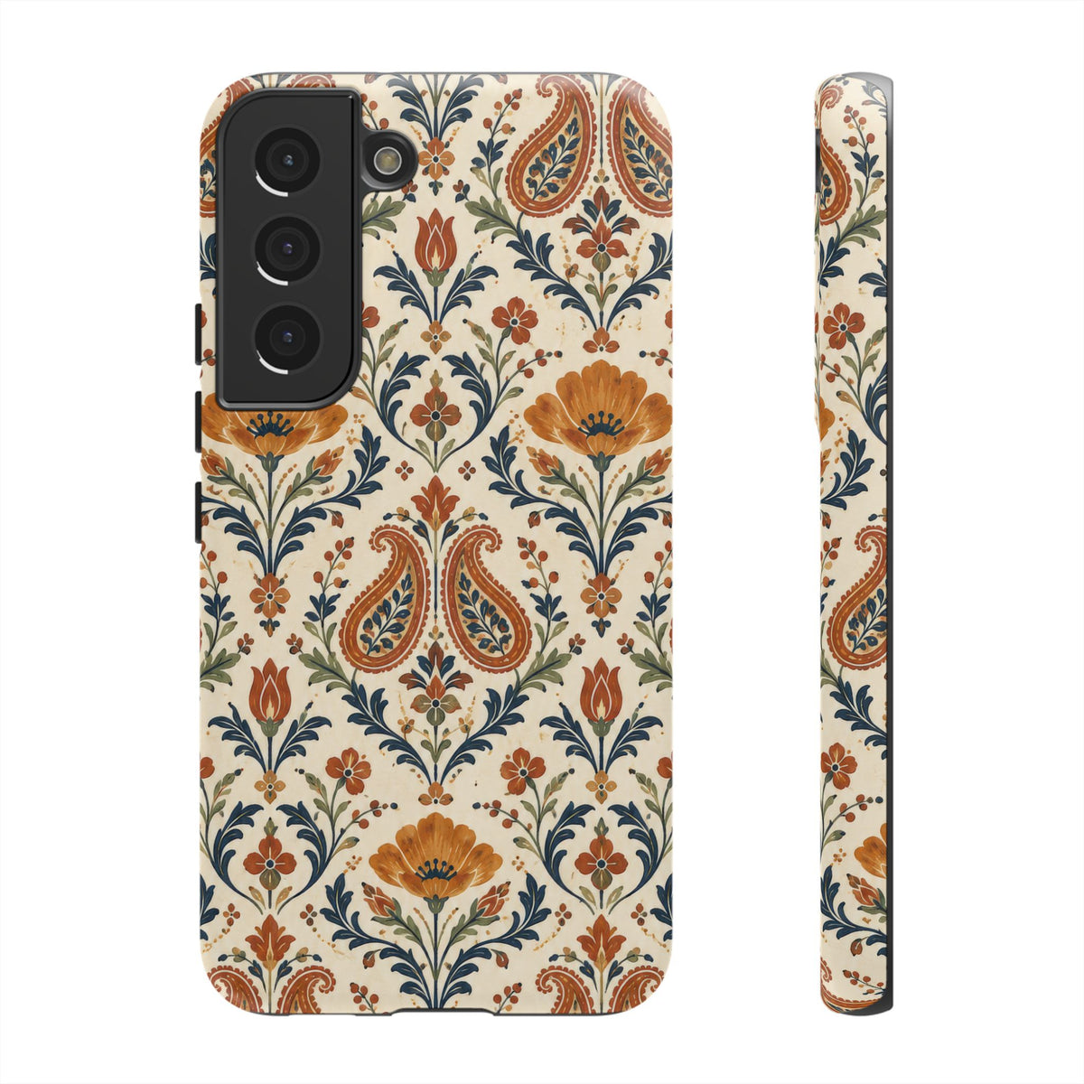 Terracotta Arabesque Samsung Galaxy Tough Case | Terracotta Floral Paisley