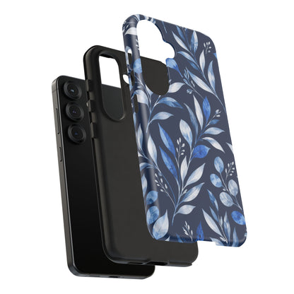 Blue Hour Botanical Samsung Galaxy Tough Case | Blue Botanical Leaf Pattern