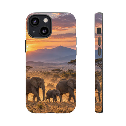 Elephants at First Light iPhone Tough Case | african elephants