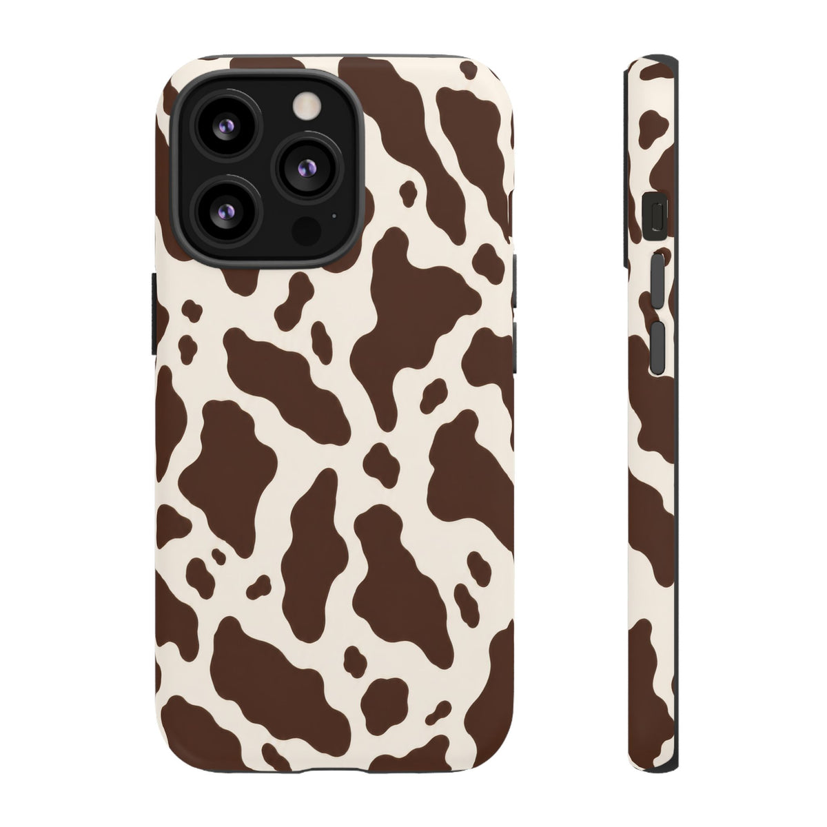 Cocoa Ranch iPhone Tough Case | Brown Cow Print