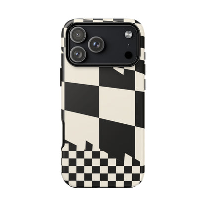 Check Shift iPhone Tough Case | Black & White Checkerboard
