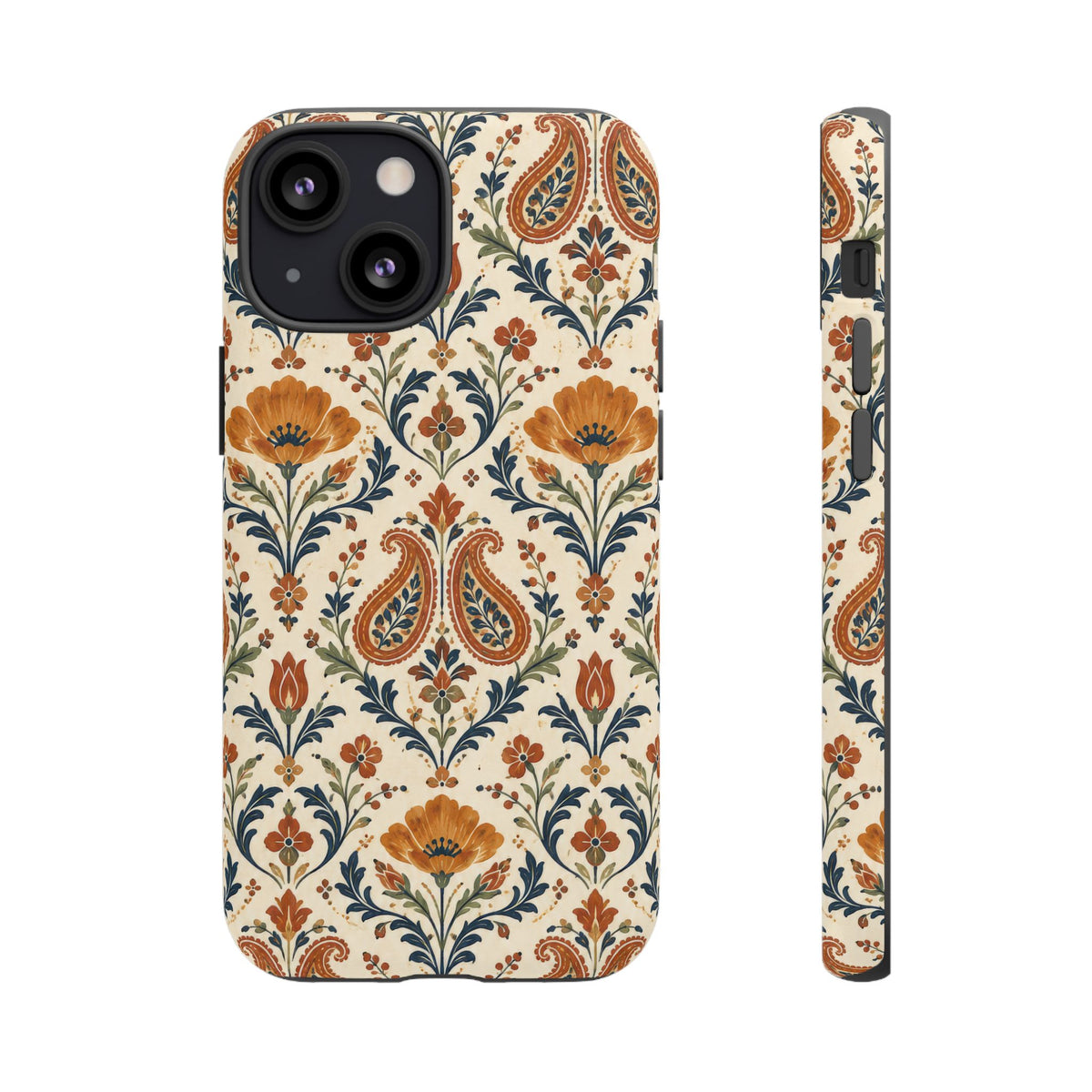 Terracotta Arabesque iPhone Tough Case | Terracotta Floral Paisley