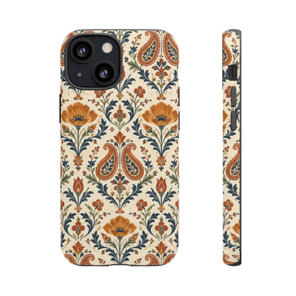 Terracotta Arabesque iPhone Tough Case | Terracotta Floral Paisley